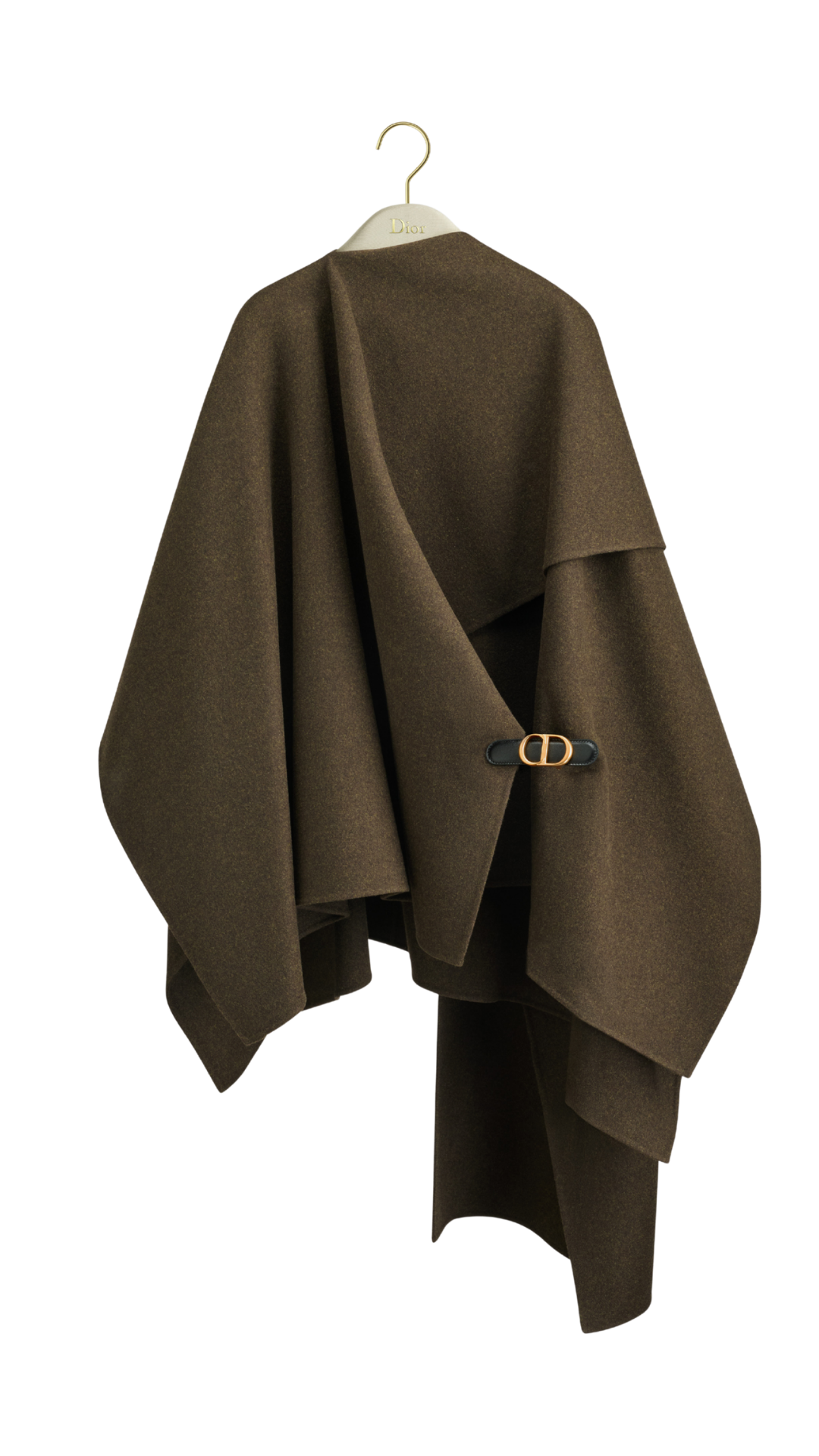 Draped Cape in Brown Cashmere