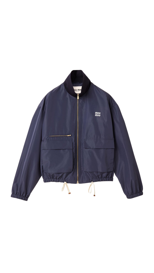 Technical Fabric Blouson Jacket in Navy