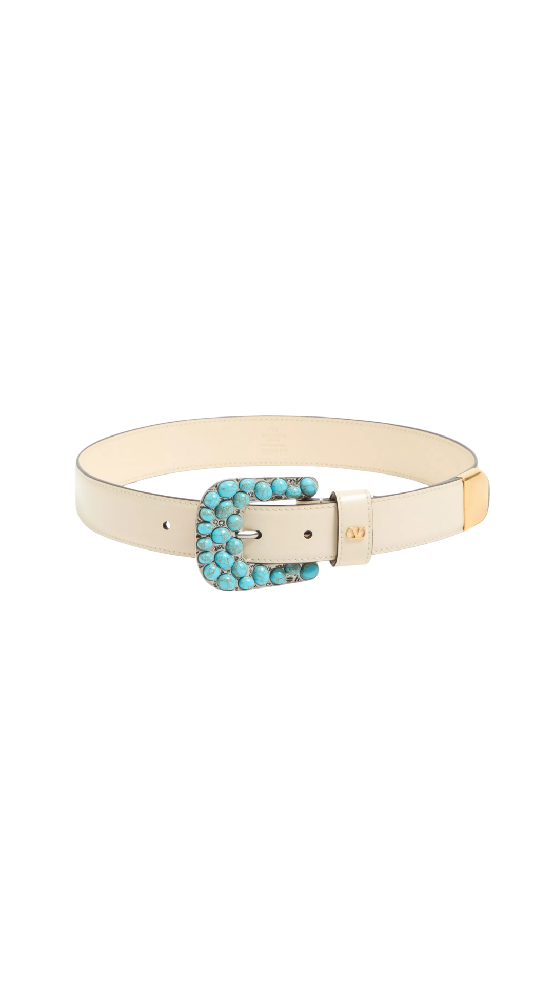 VLogo Signature Brushed Calfskin Belt 30 Mm in Butter