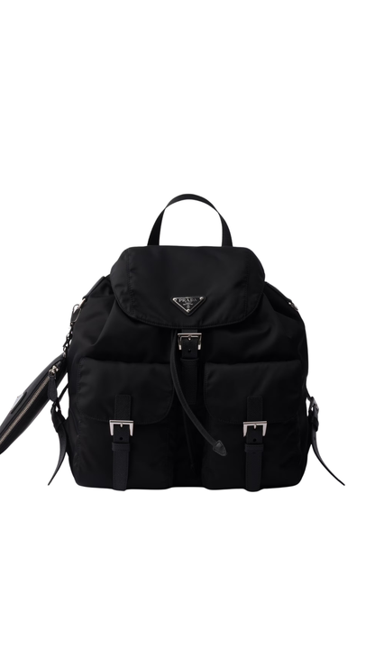 Medium Re-Nylon Backpack in Black