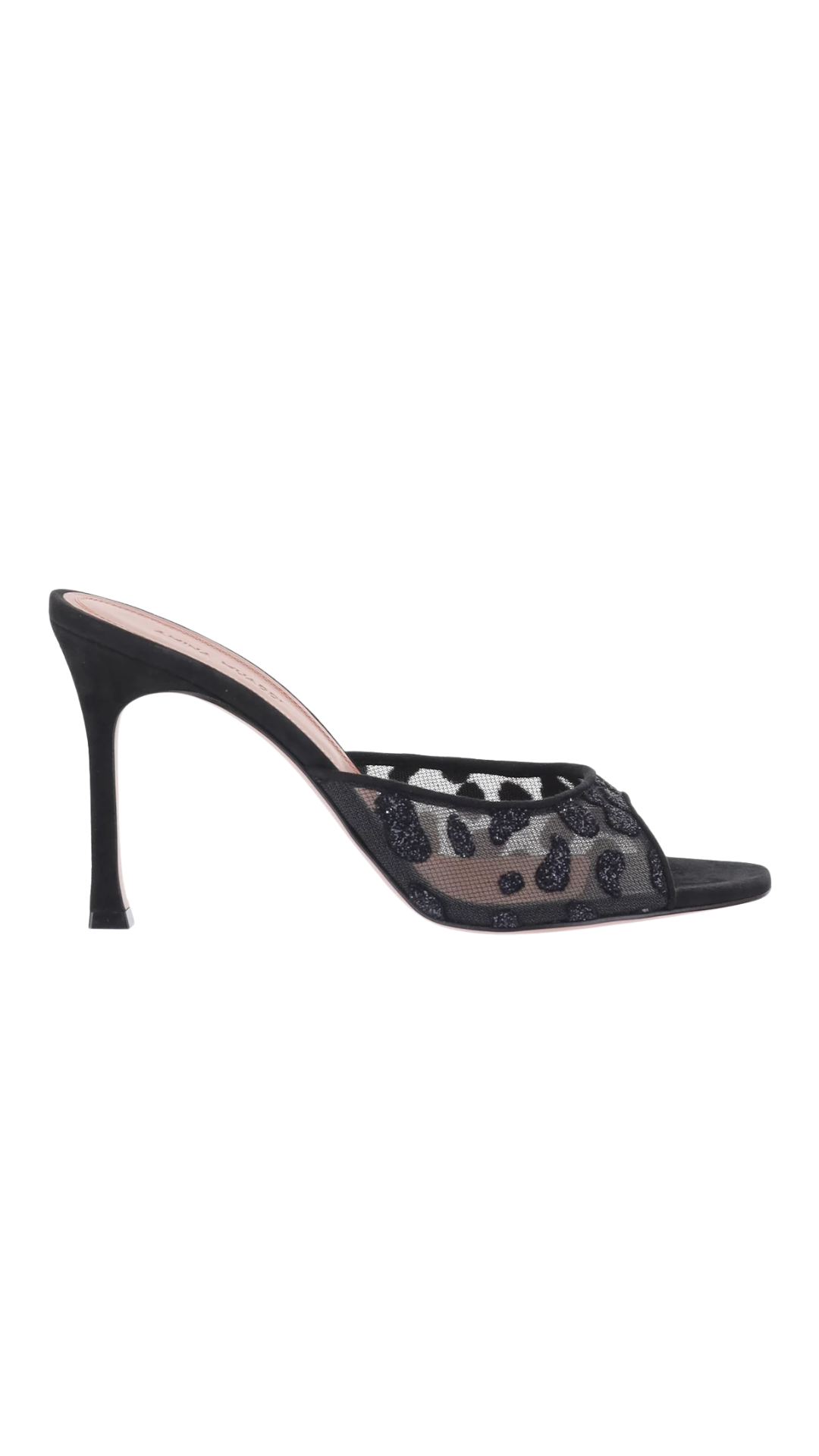 Alexa Slipper 95 Black Lace Polka Dot