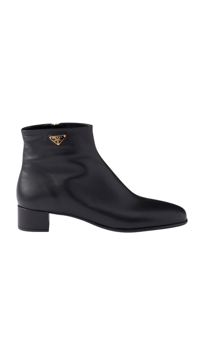 Nappa Leather Booties in Black