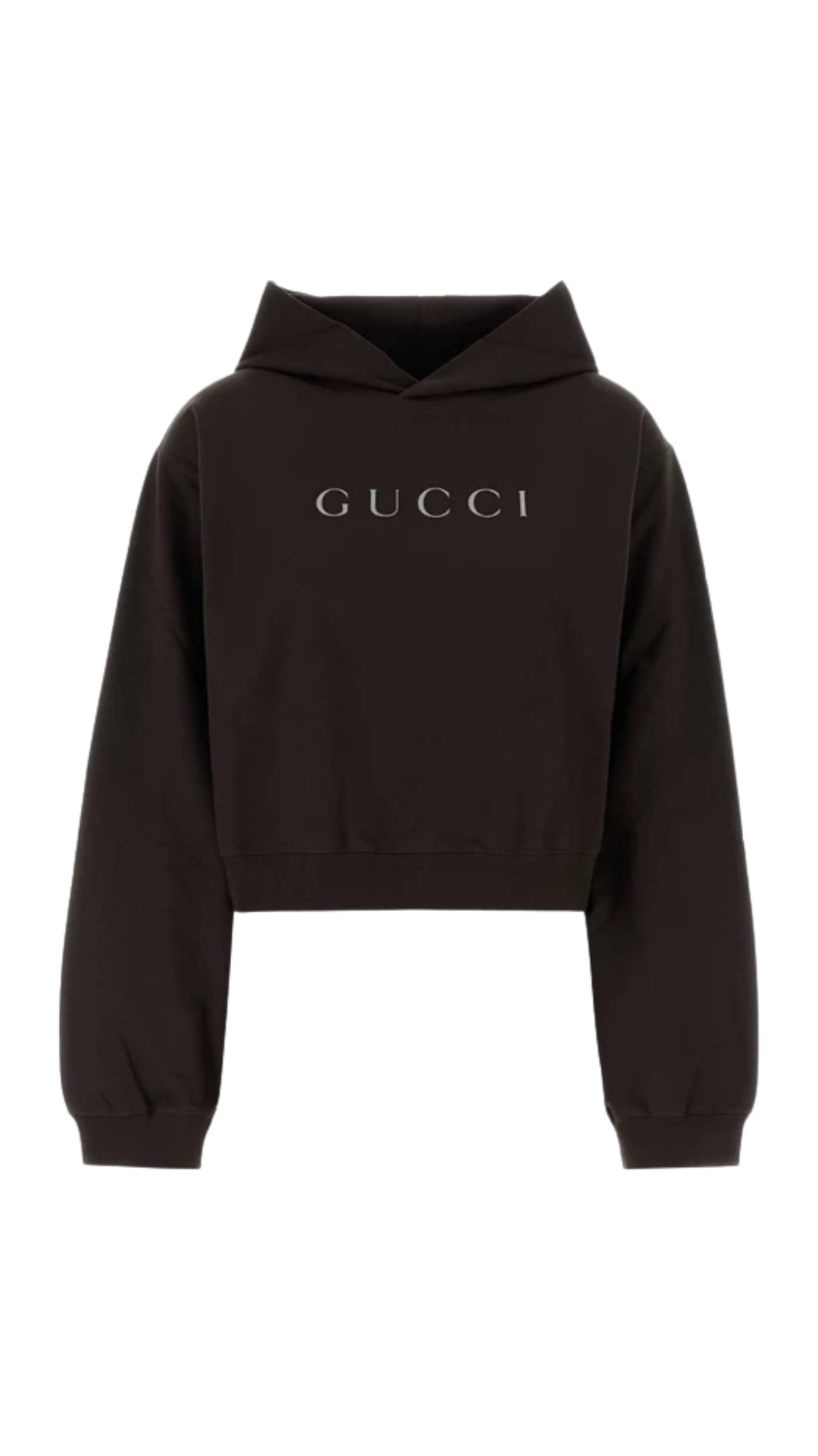 Sweatshirt with Print in Dark Brown Cotton Jersey
