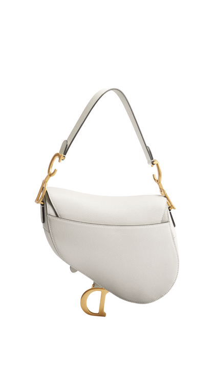 Saddle Bag with Strap in Latte Grained Calfskin