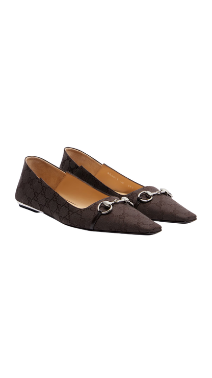 Vittoria GG Canvas Ballet Flats in Brown