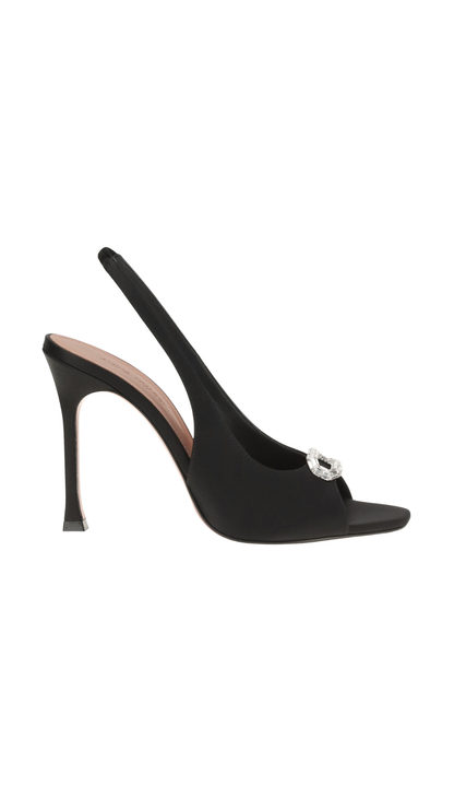 Mini Camelia Slingback Sandals in Black