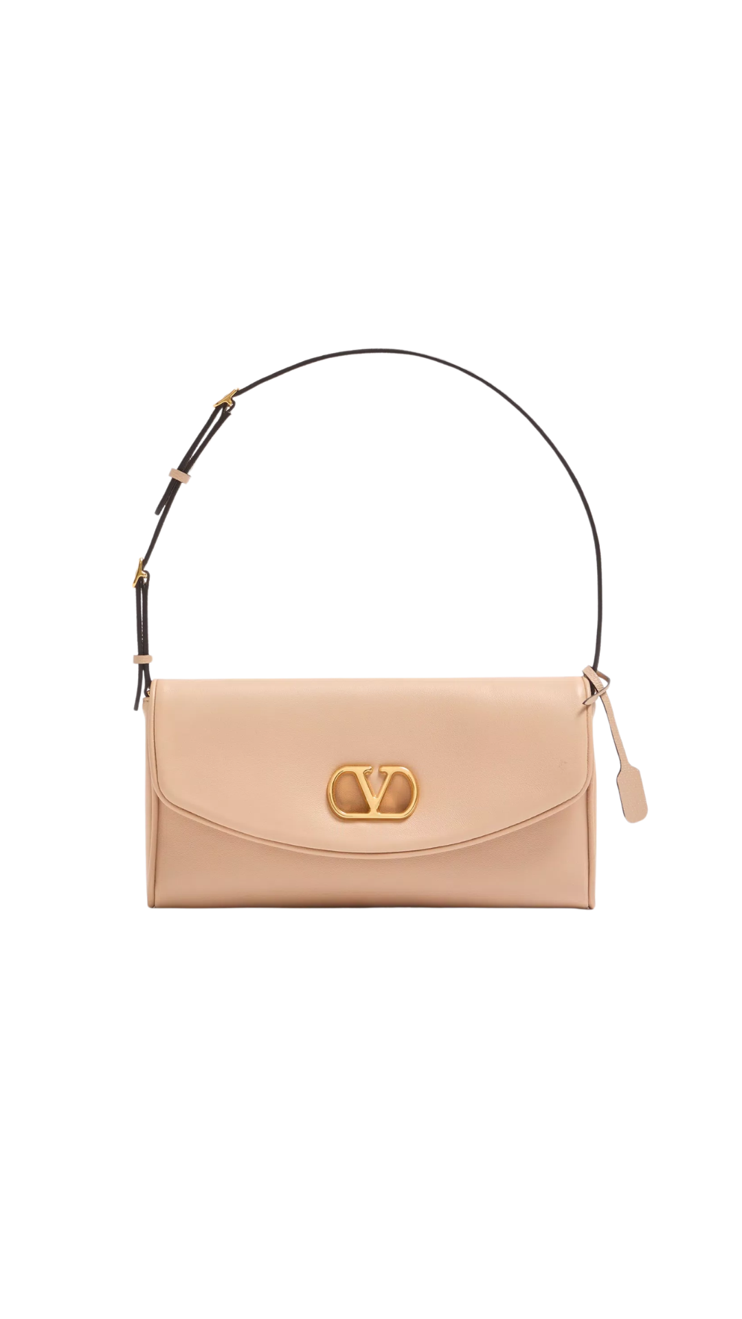 Devain Small Nappa Shoulder Bag in Rose Sand