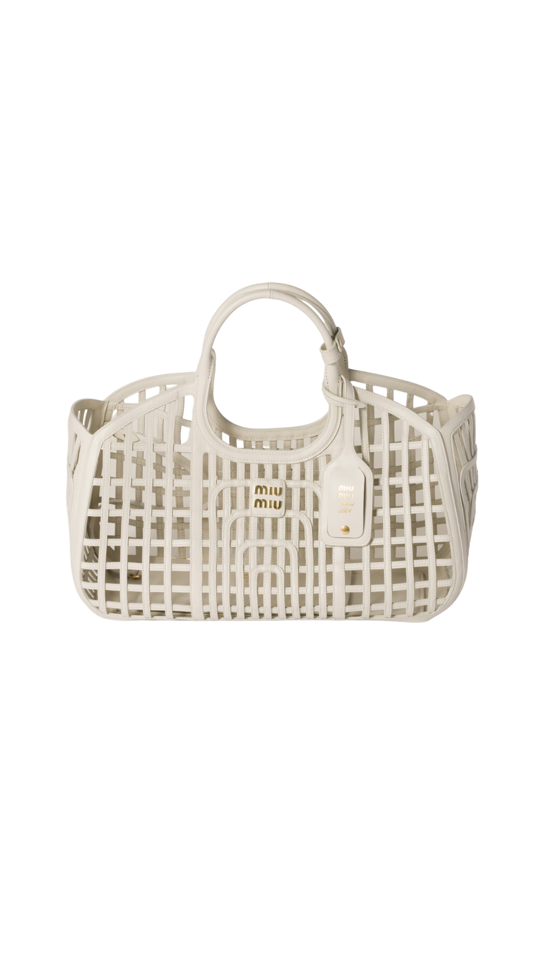 Leather Basket in Chalk White