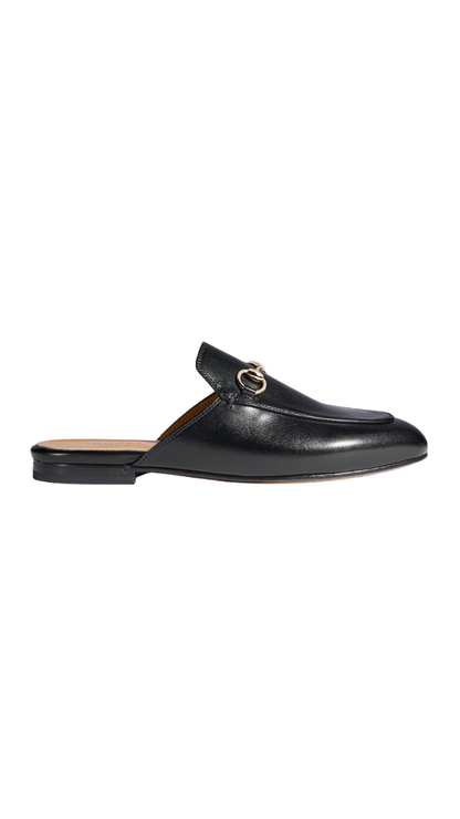 Women's Princetown Slipper in Black Leather