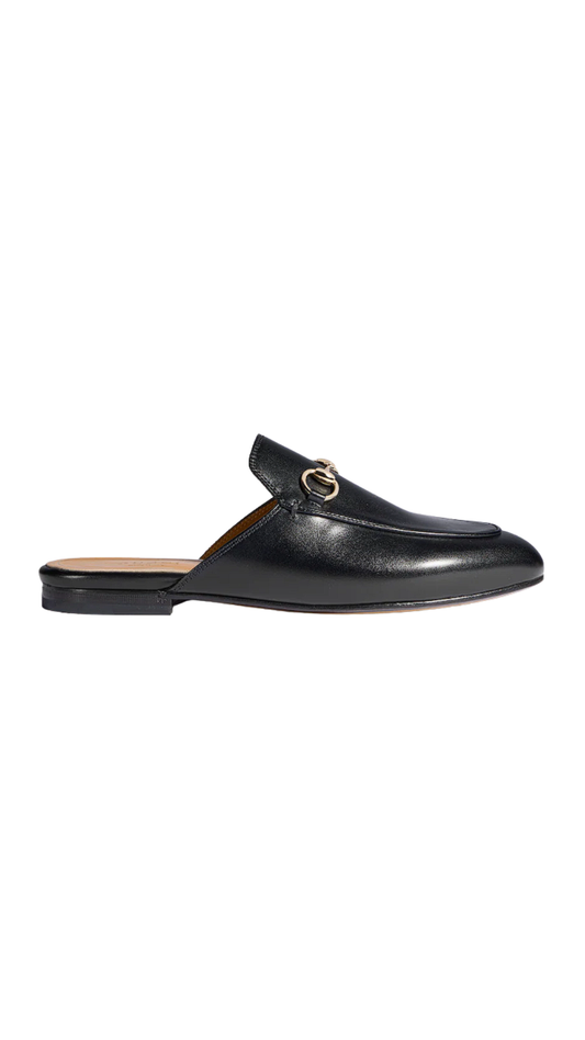 Women's Princetown Slipper in Black Leather