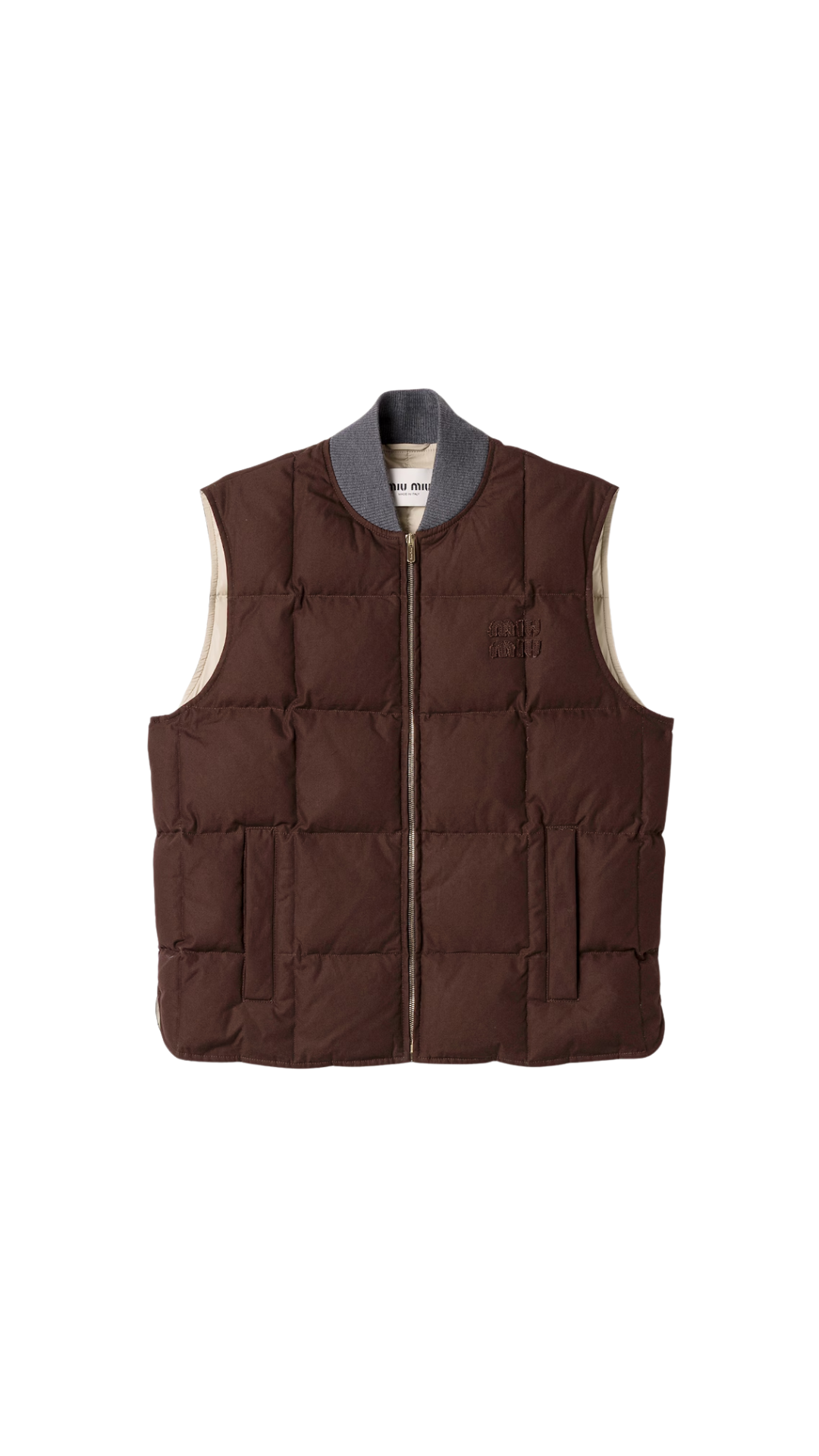 Gabardine Down Vest in Ebony