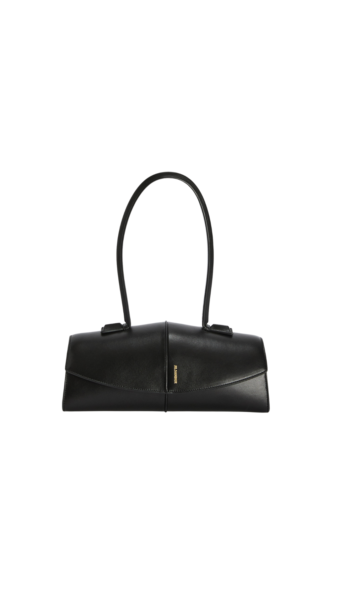 Linea Shoulder in Black Leather Shoulder Bag