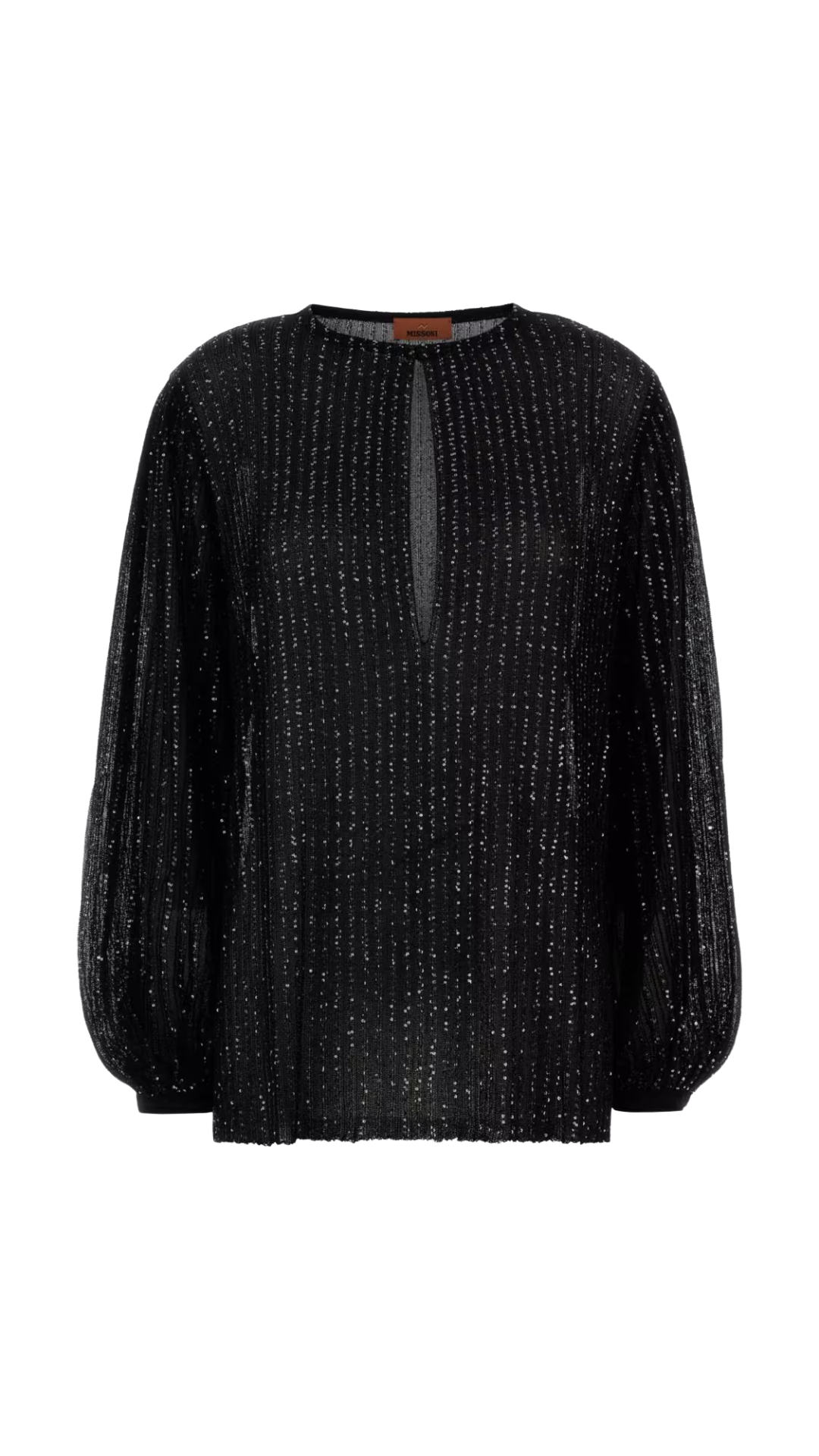 Ribbed Viscose Lamé Blouse with Sequins