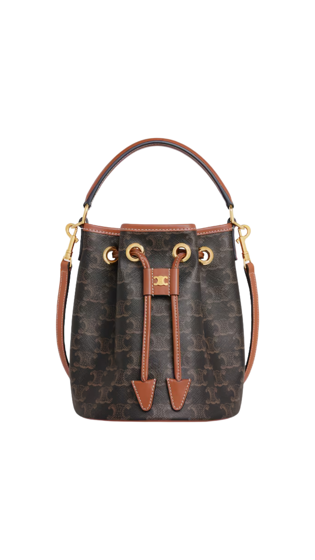 Teen Clara Bag in Tan Triomphe Canvas and Calfskin