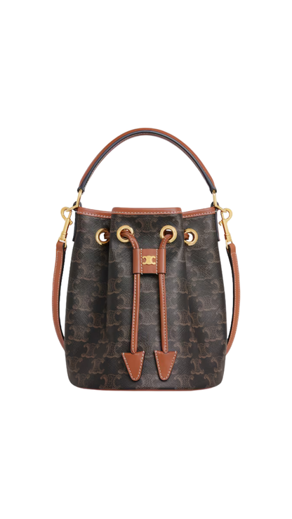 Teen Clara Bag in Tan Triomphe Canvas and Calfskin