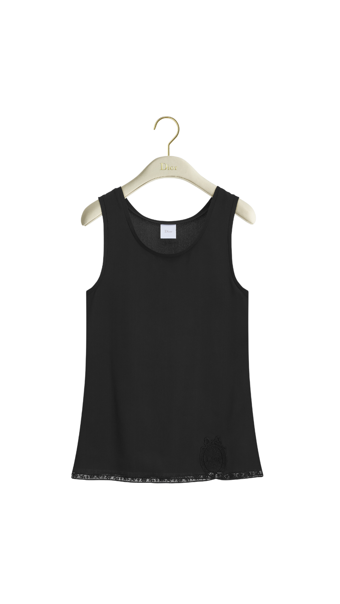 Médaillon Embroidered Tank Top in Black
