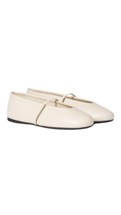Nappa Leather Ballerinas in Ivory