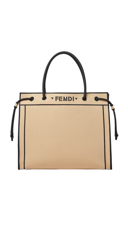 Magic Shopper Large in Beige Fabric Shopper Bag