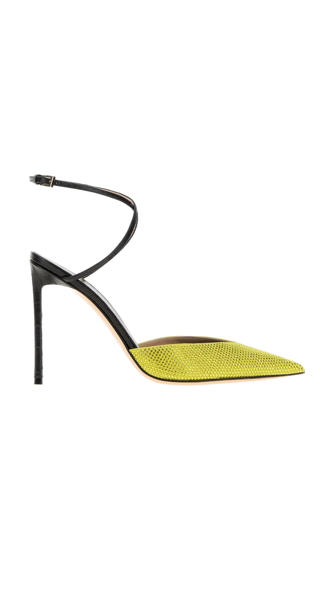Embellished Leather Pumps Slingback Realized in Crocodile-Motif