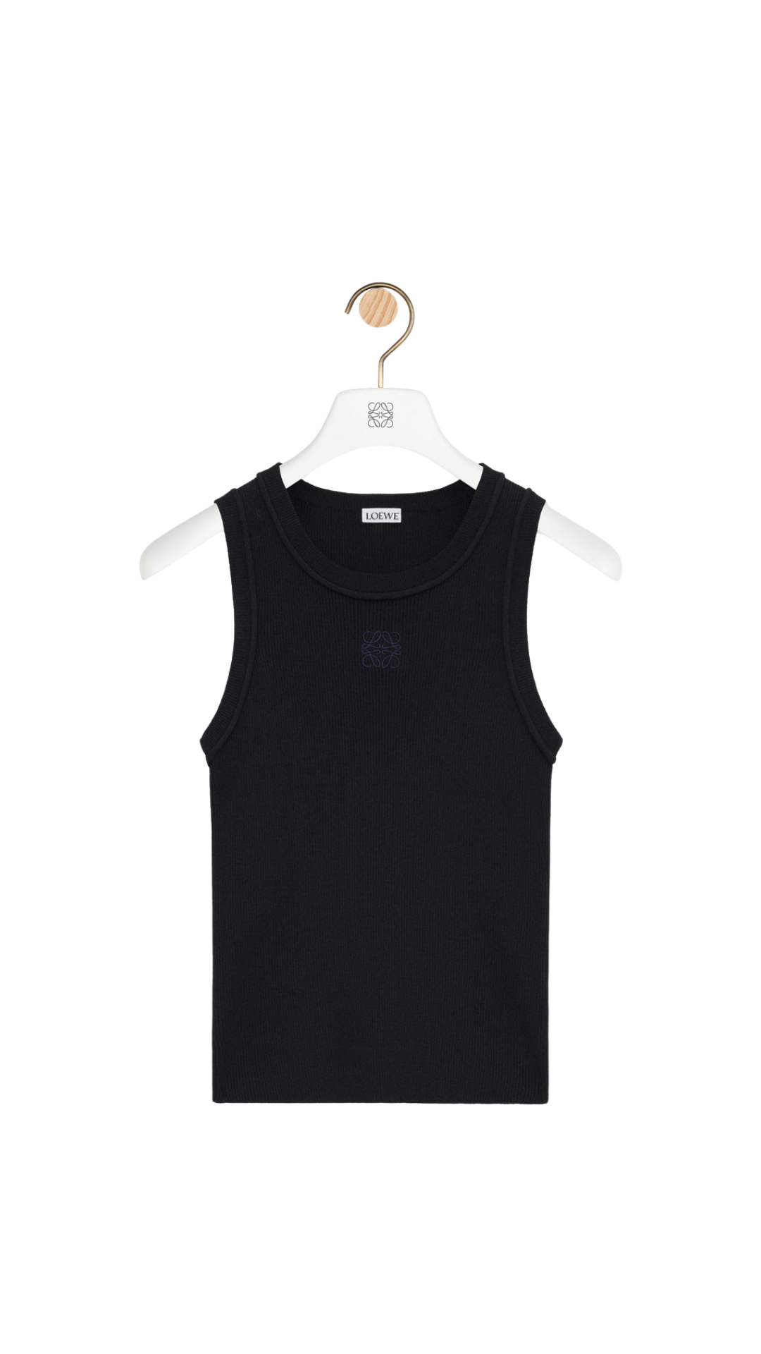 Anagram Tank Top in Black Stretch Viscose