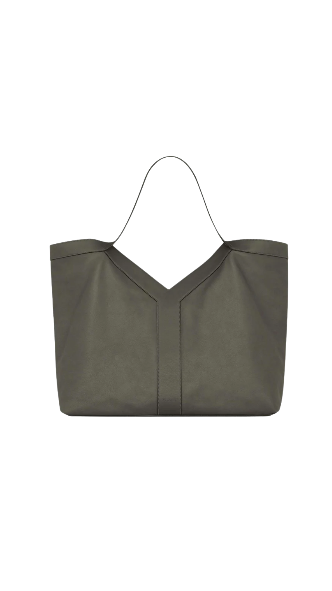 Y Large Tote in Grey Leather
