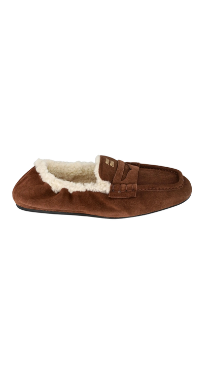 Ruches Suede Loafers in Brown