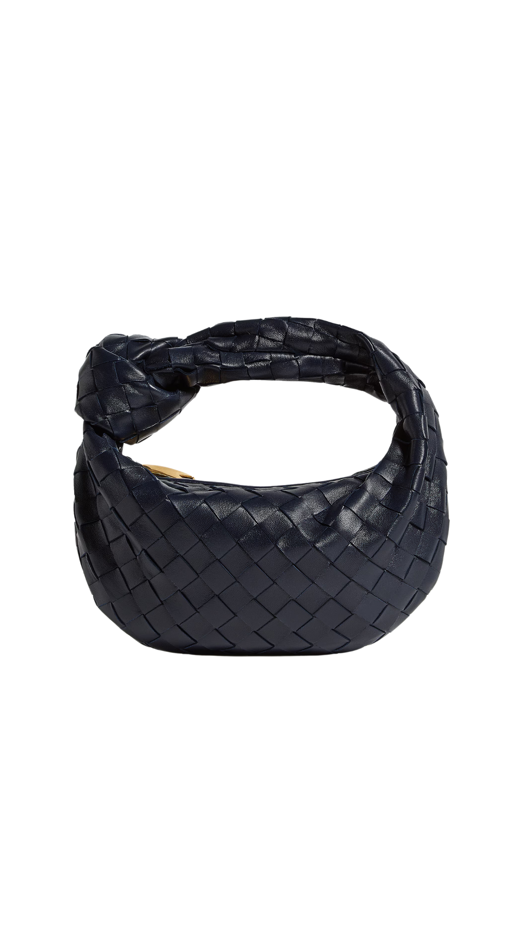 Mini Jodie Intrecciato Leather Top Handle Bag in Midnight