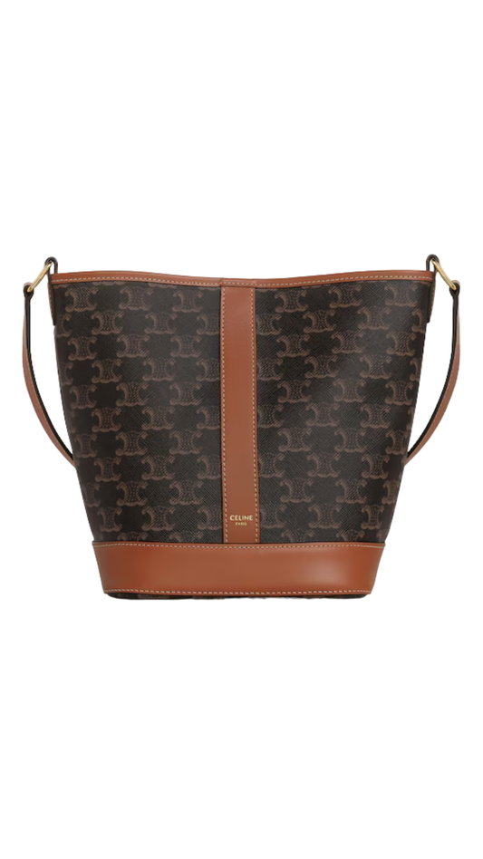 Small Bucket in Tan  Triomphe Canvas and calfskin
