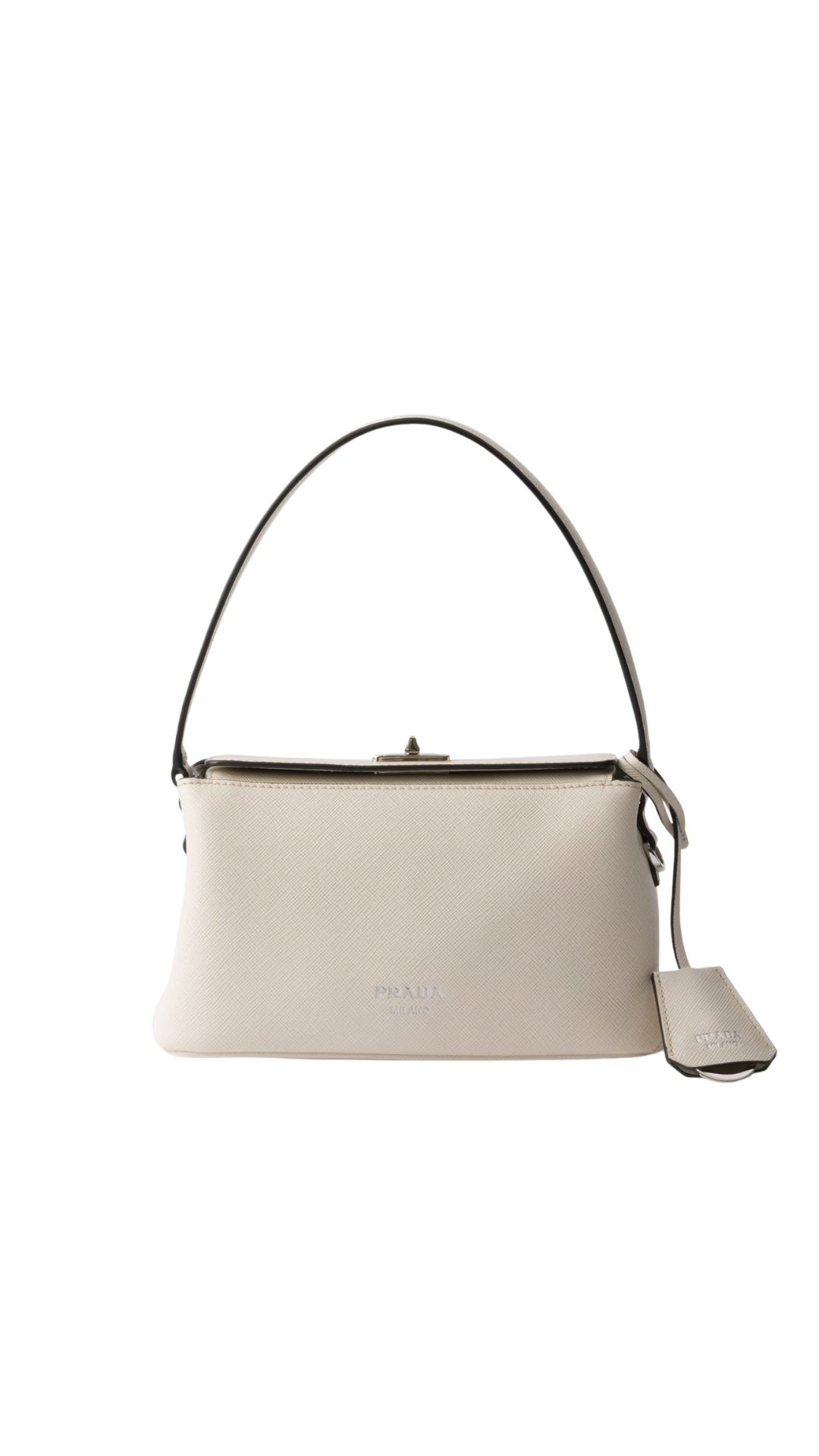 Midi Saffiano bag in Chalk White N