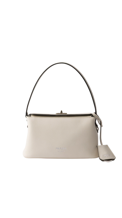 Midi Saffiano bag in Chalk White N