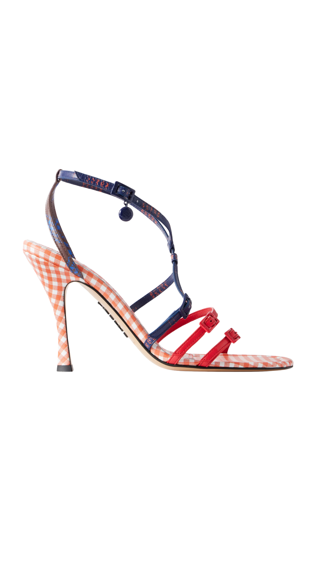 New Comic 90 Checked Leather Sandals in Multicolor
