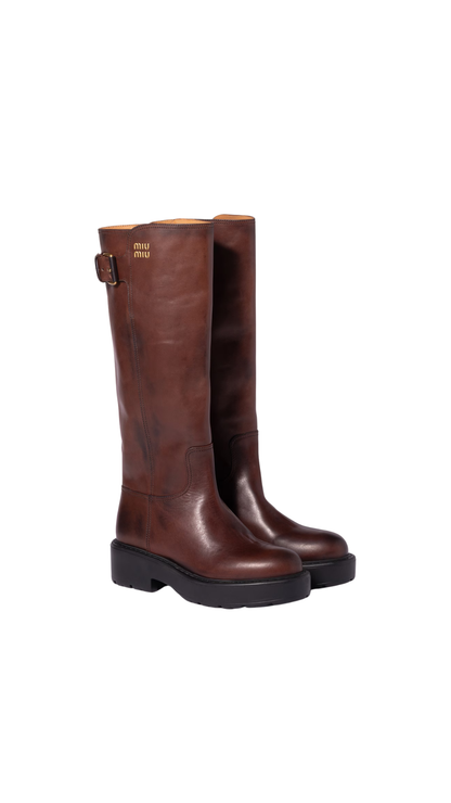 Leather boots in Coffee
