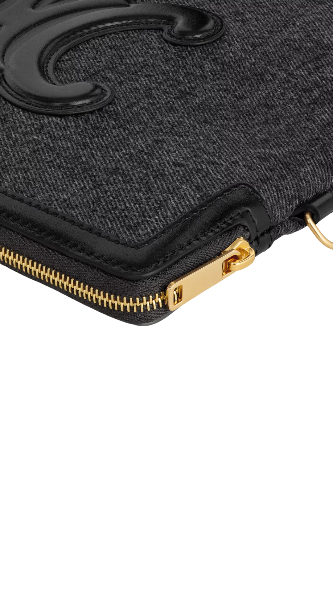 Small Pouch With Strap Cuir Triomphe in Denim Dark Grey