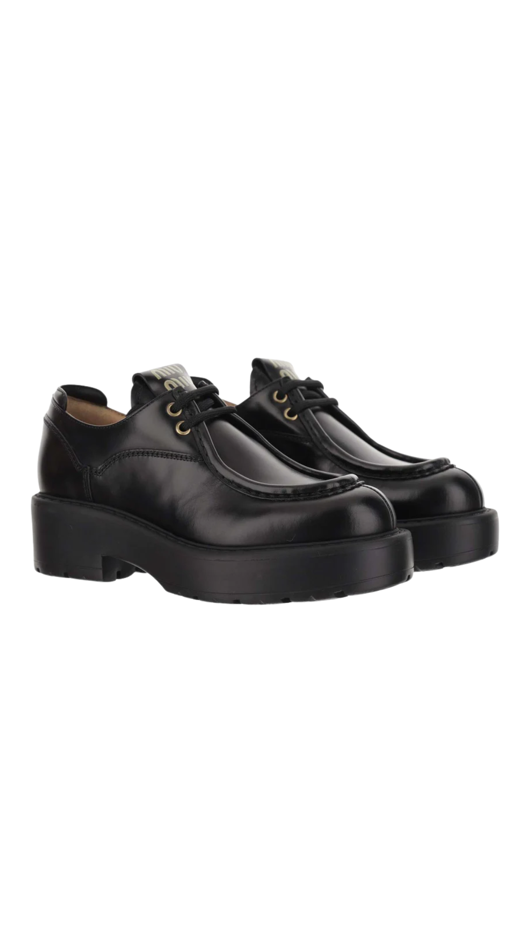 Leather Lace-Up Loafer in Black