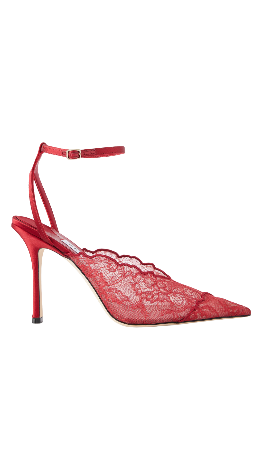 Faiz 100 Red Jimmy Choo Lace Pumps