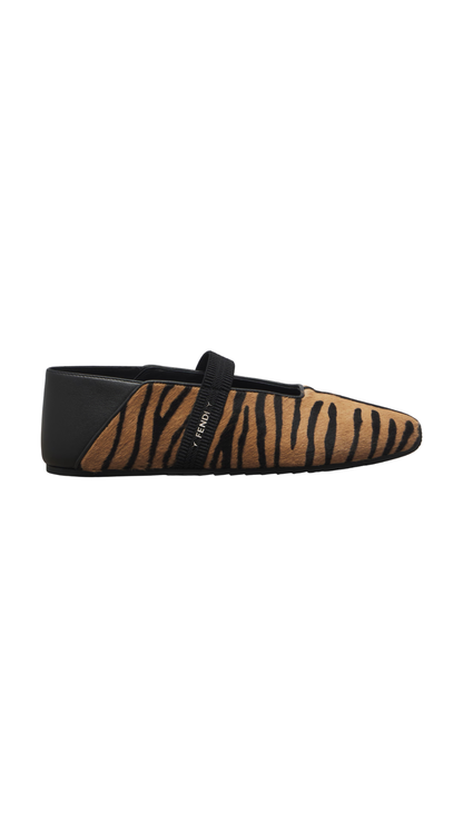 Academia Calf Hair Ballet Flats in Brown