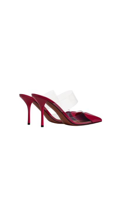 Le Cœur Mules In Raspberry Patent Leather