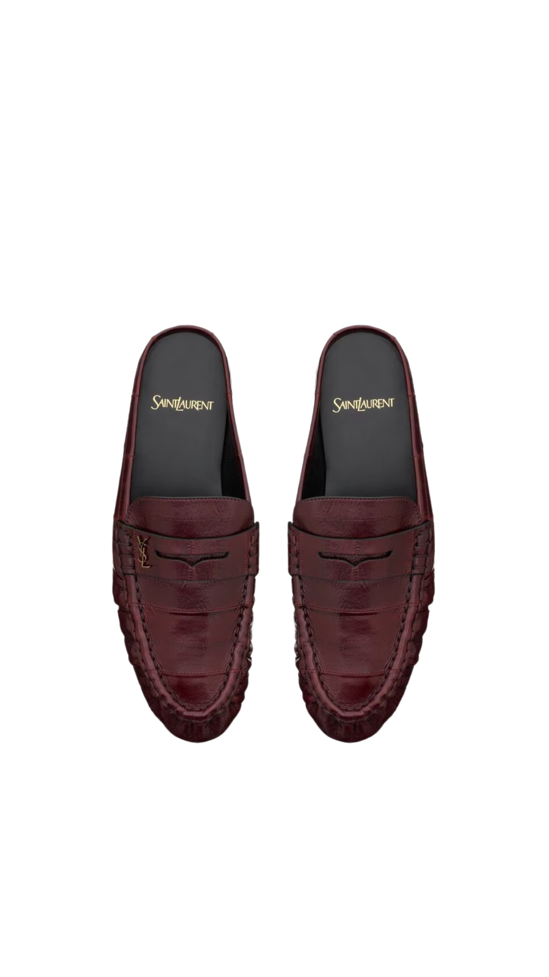 Le Loafer Mules In Deep Bordeaux Eel