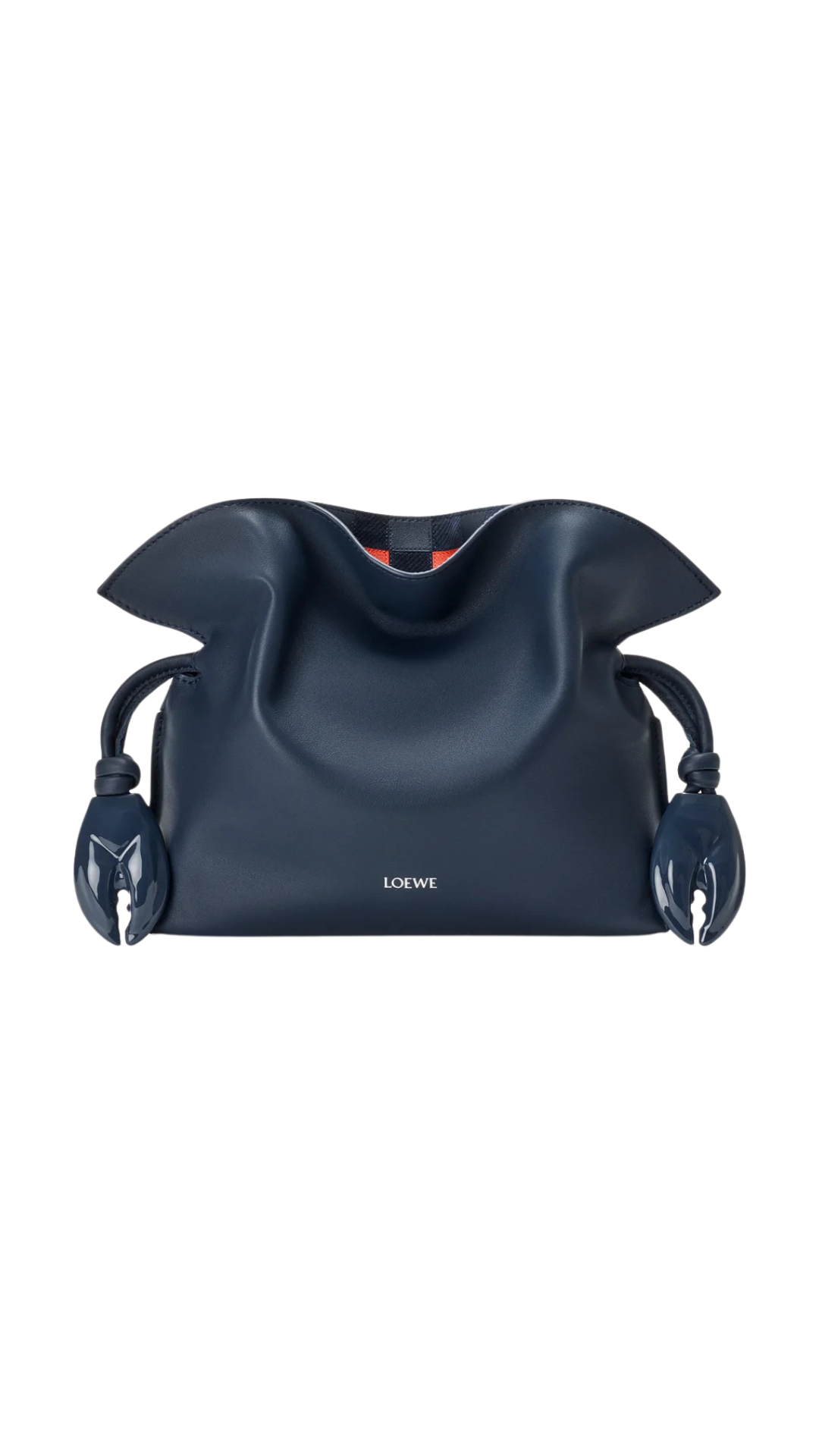 Mini Flamenco Clutch in Deep Navy/Multicolor Nappa Calfskin and Check Intarsio