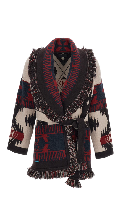 Icon Jacquard Cashmere Cardigan in Multicolored