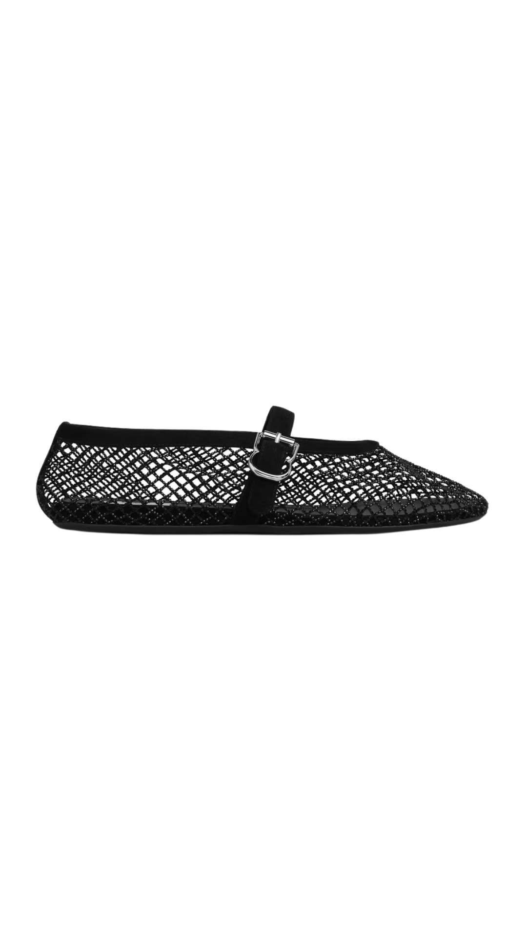 Ballet Flats in Black Fishnet