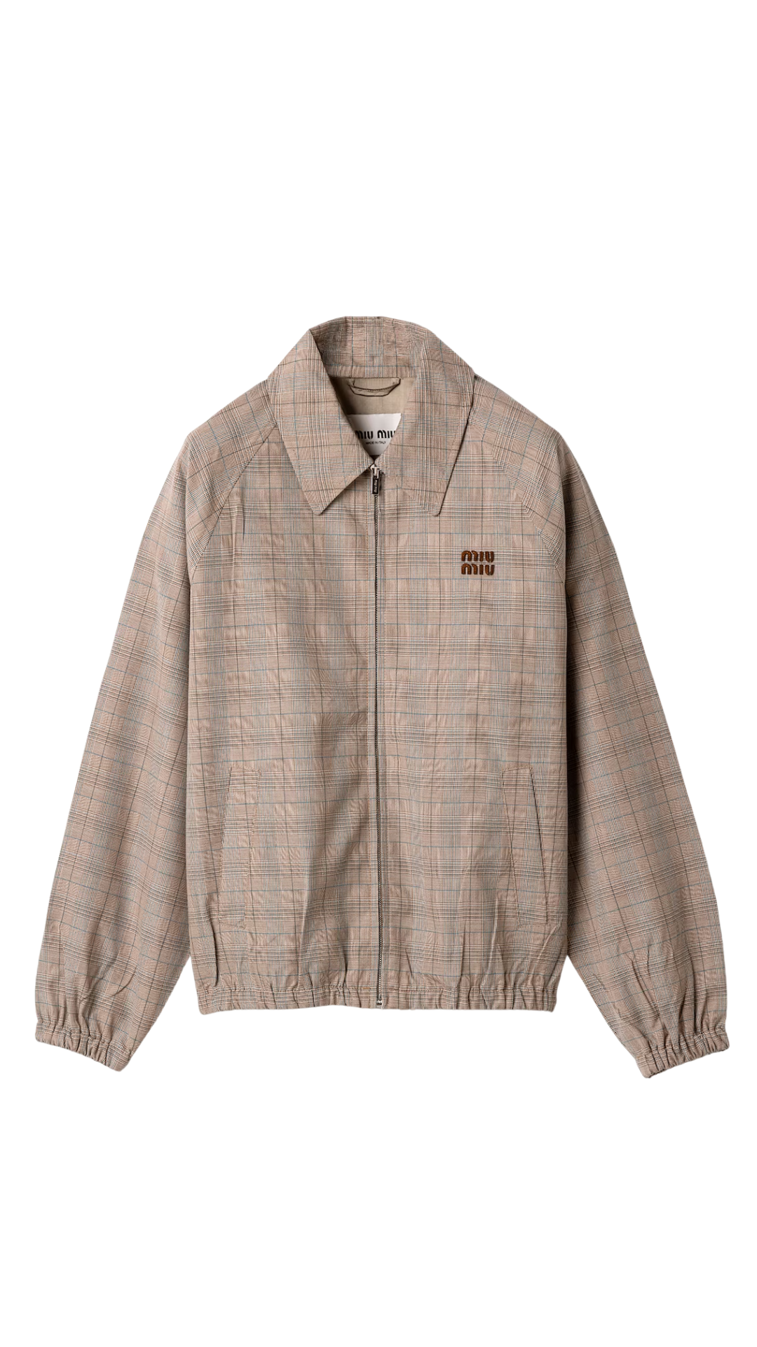Prince of Wales Checked Blouson Jacket in Tobacco