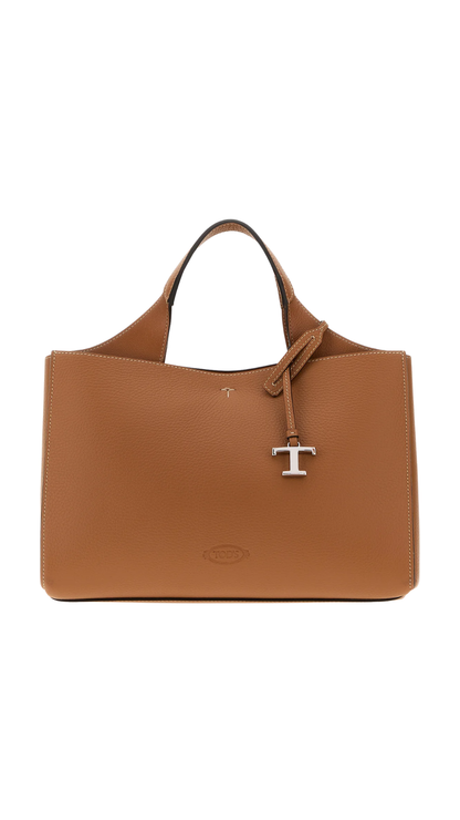 Camel Leather Apa Handbag in Brown