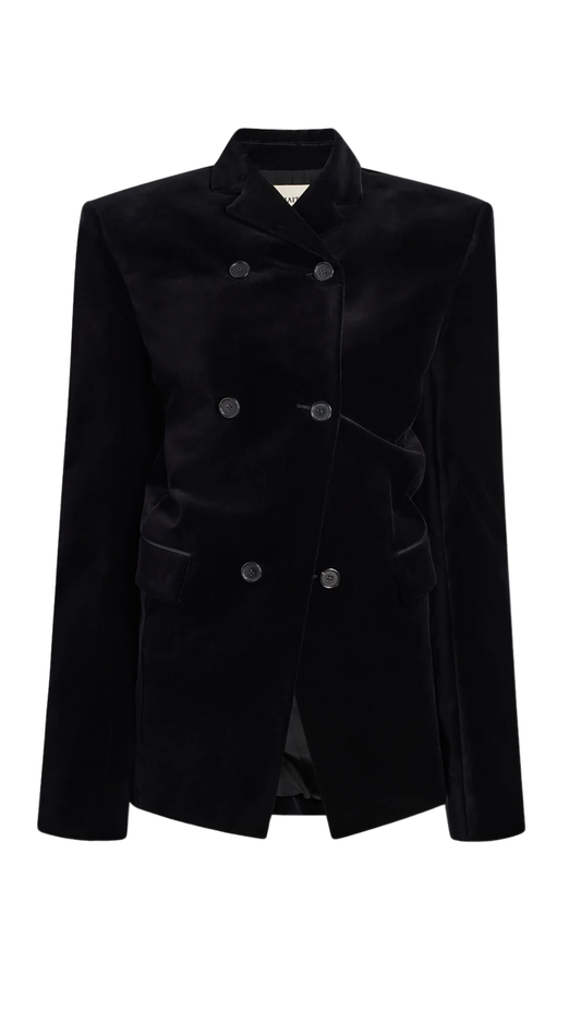 Rolo Jacket in Black Velvet