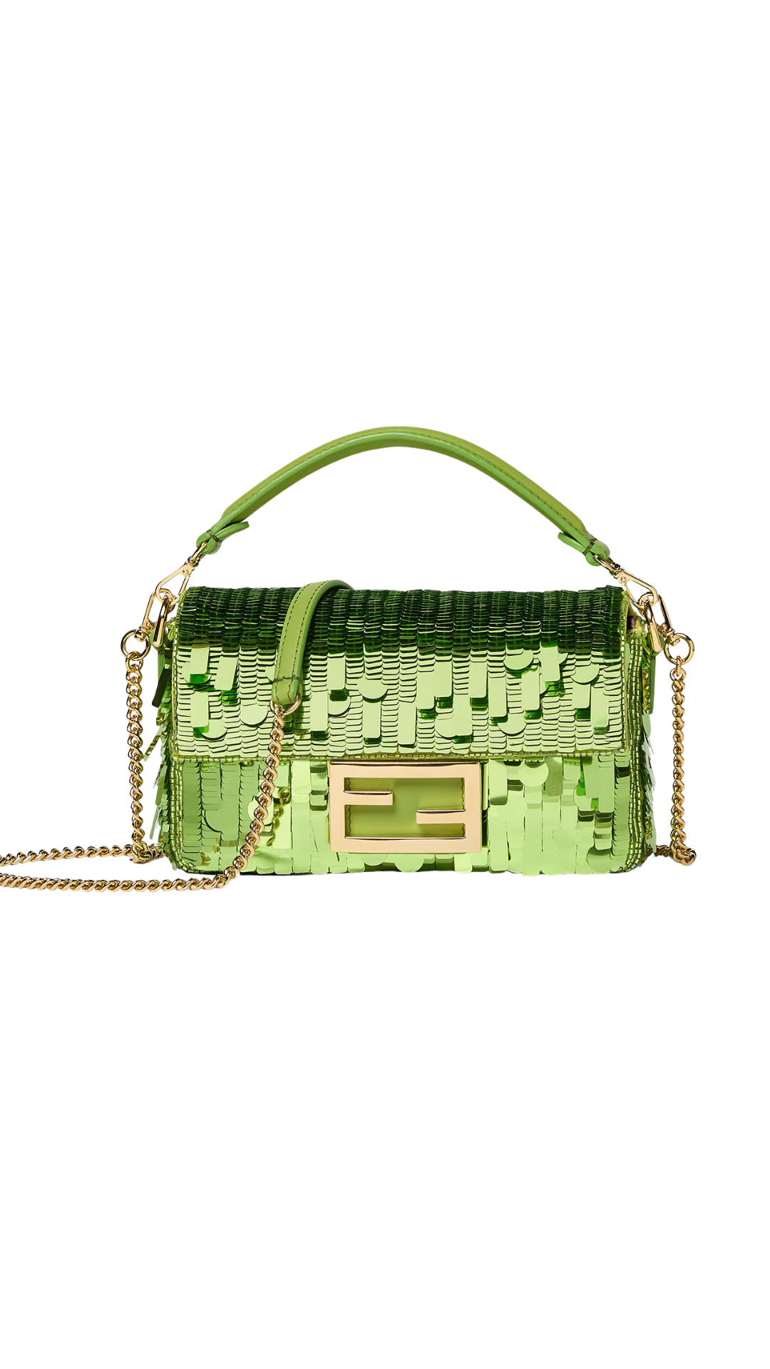 Baguette® Mini in Bag Embroidered with Lime Green Sequins