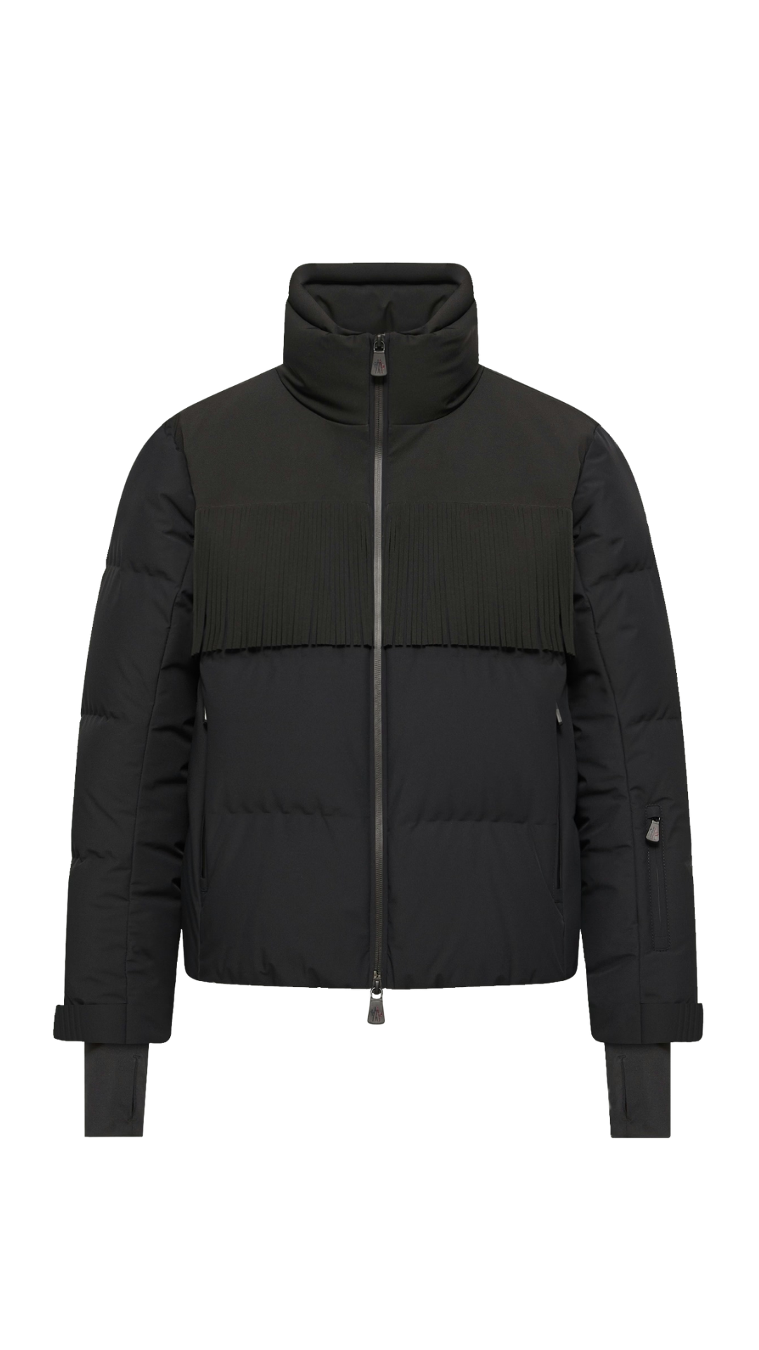 Bessin Fringed Insulated Ski Jacket in Black