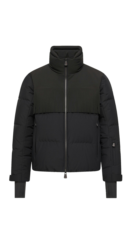 Bessin Fringed Insulated Ski Jacket in Black
