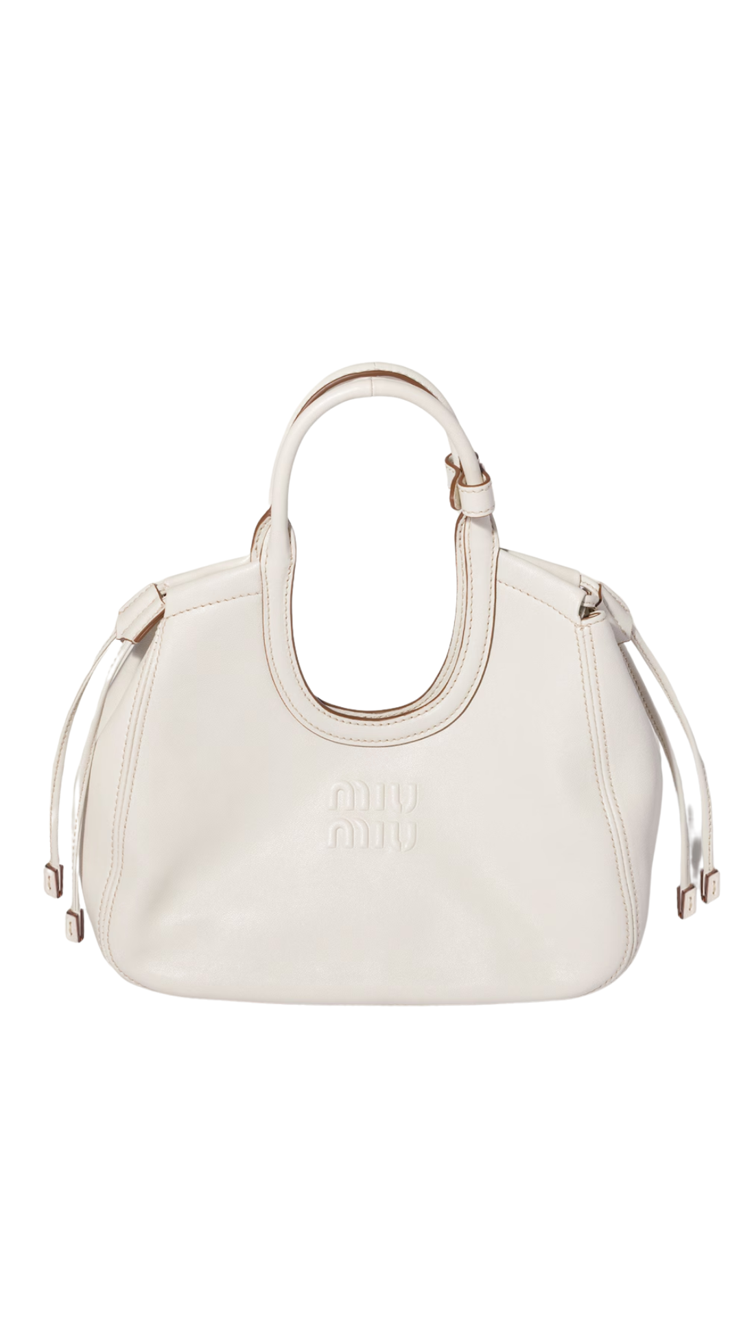 Ivy Nappa Leather Tote Bag in White