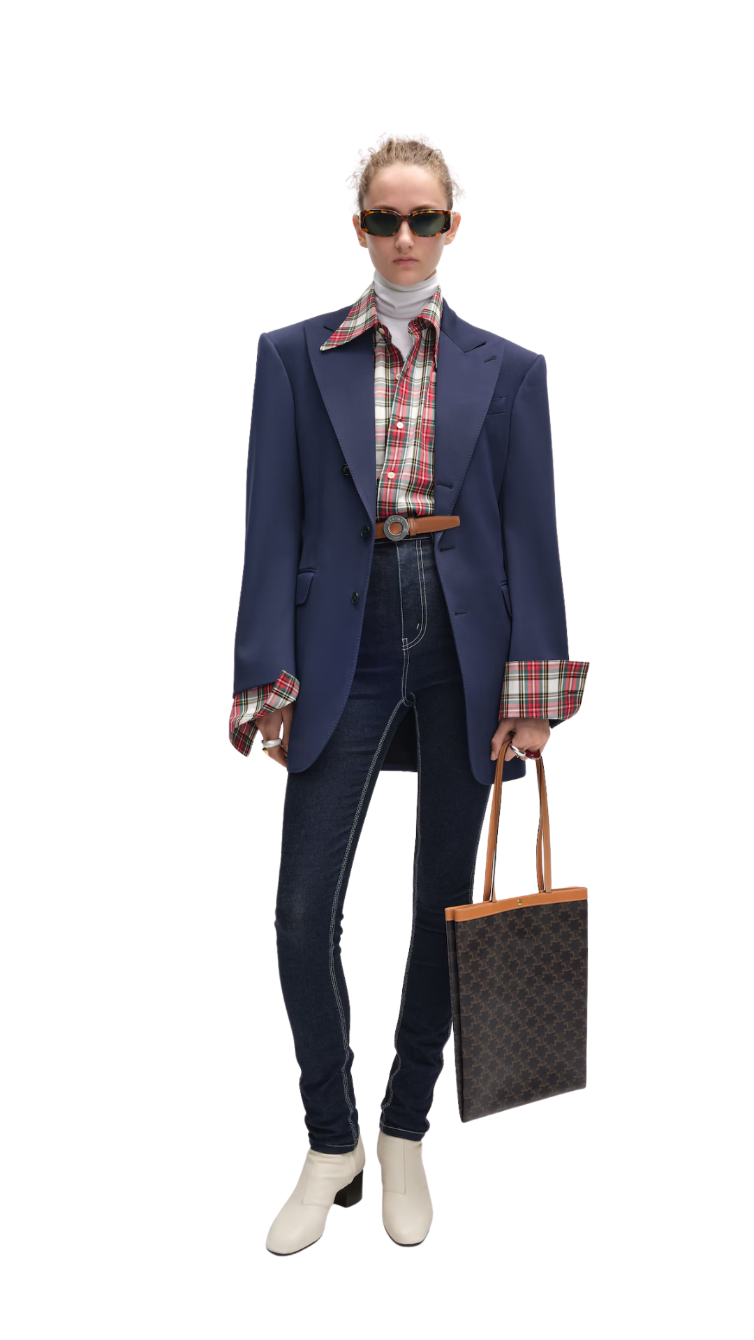 Medium Flat Shopper In Miel Triomphe Canvas