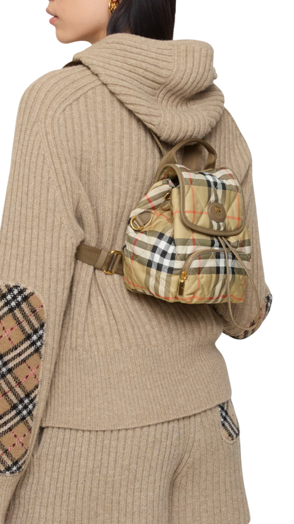 Mini Horseshoe Backpack in Sand Beige